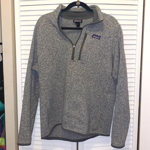 Grey Patagonia Quarter Zip Sweatshirt- Men’s L
